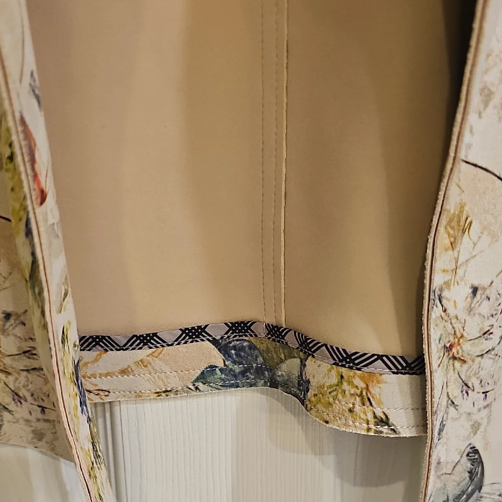 NWT Philosophy Republic Artistic Watercolor Floral Faux Suede Open Jacket Large - Picture 8 of 14